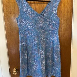 Patagonia Cotton Jersey Summer Dress Blue Pattern
